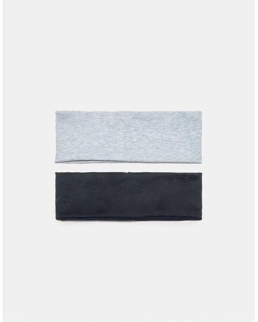 Stradivarius Blue Set Of 2 Plain Elasticated Headbands