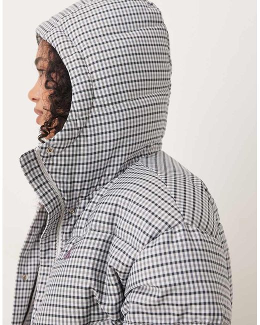 Calvin Klein Gray Boxy Hooded Down Puffer Jacket