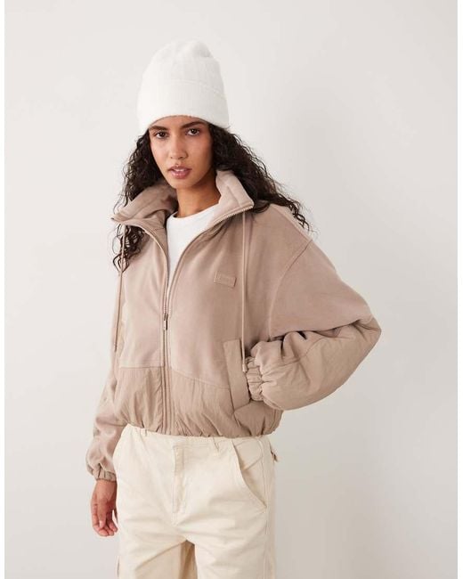 Cotton On Natural Polar Fleece Padded Jacket