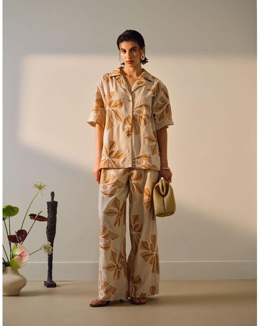 TOPSHOP Natural – leinenhose