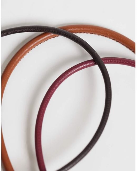 ASOS White 3 Pack Of Faux-leather Bracelets for men