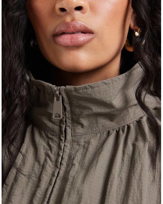 ASOS Brown Asos Design Curve Oversized Bubble Hem Track Jacket