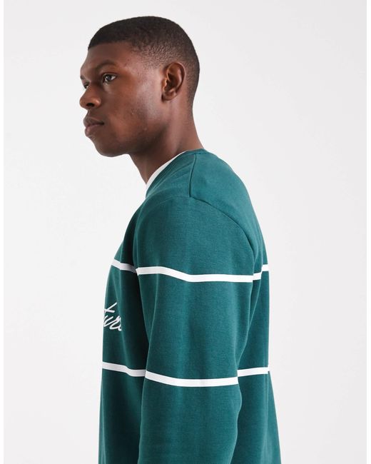 Jack & Jones Green Sweatshirt With Front Graphic for men
