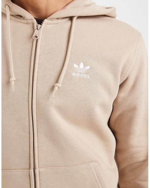 Adidas Originals Natural Trefoil Essentials Full-Zip Hoodie for men