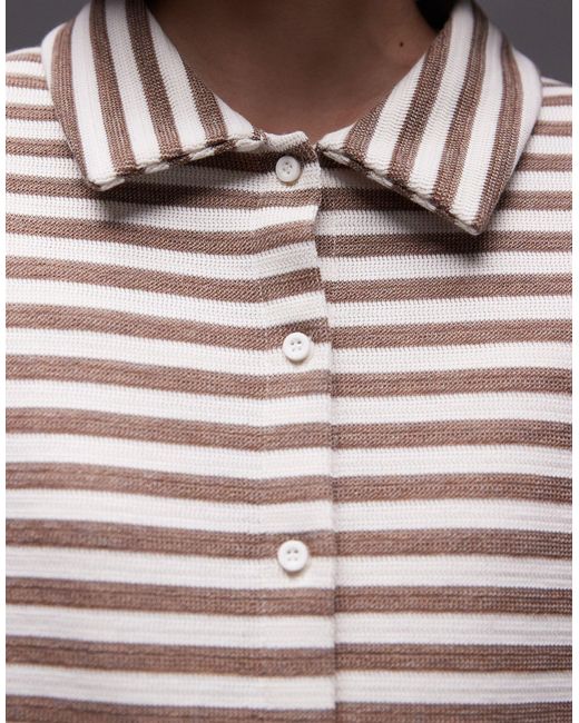 TOPSHOP Gray Co-ord Stripe Oversized Shirt