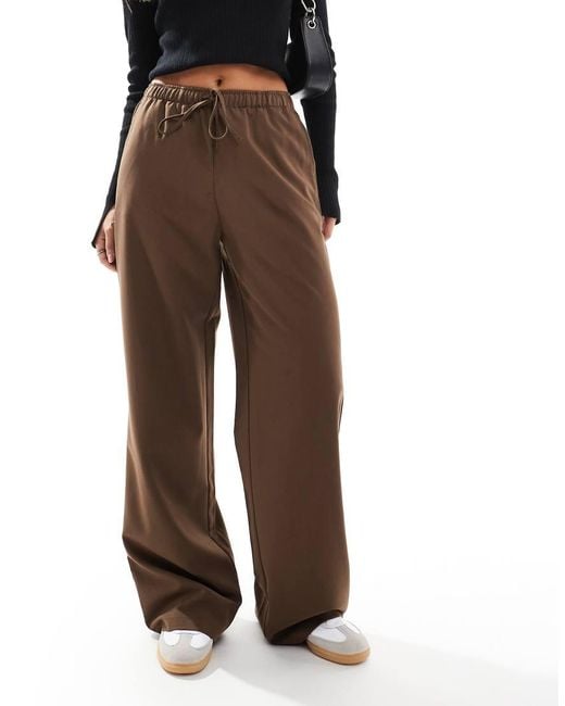 Stradivarius Brown Pull On Trouser