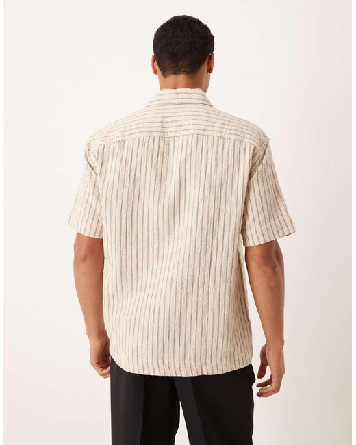 Abercrombie & Fitch Natural Short Sleeve Cropped Poplin Shirt for men