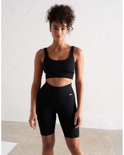 Aim'n Black Ribbed Seamless Shorts