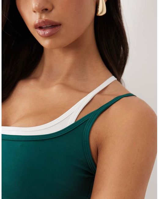 4505 Green Active Tennis Double Layer Light Support Sports Bra