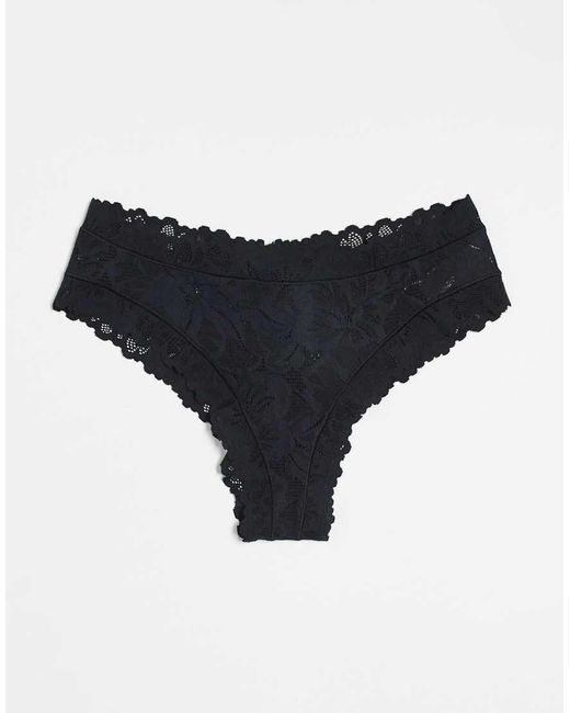 Pack De 3 Braguitas Brasileñas Negras De Encaje De Lindex de color Black