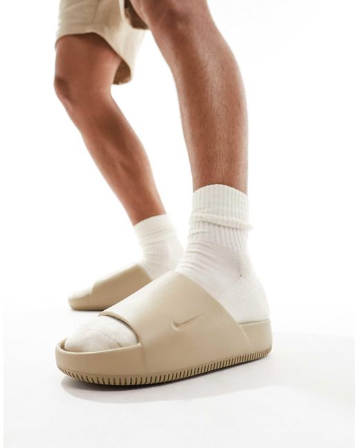 Nike White Calm Sliders for men