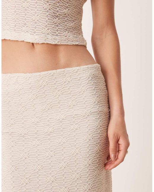 ASOS Natural Co-ord Semi Sheer Low Waist Crochet Maxi Skirt