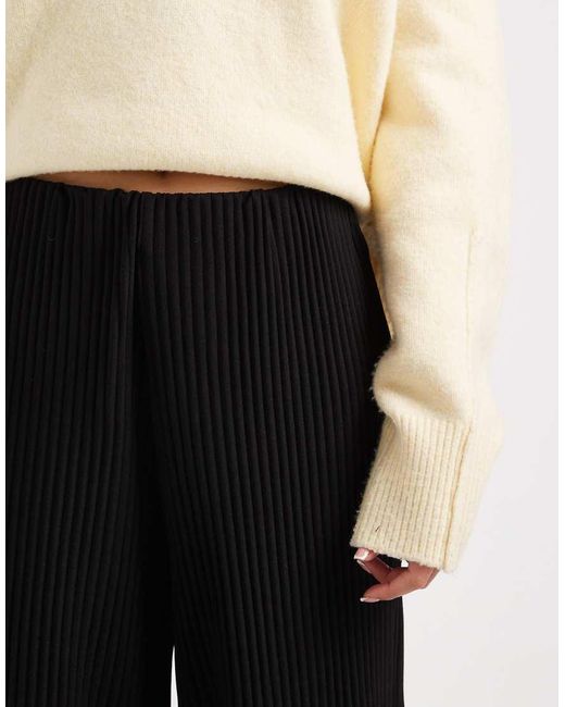 Vero Moda Black Loose Pull On Plisse Trousers