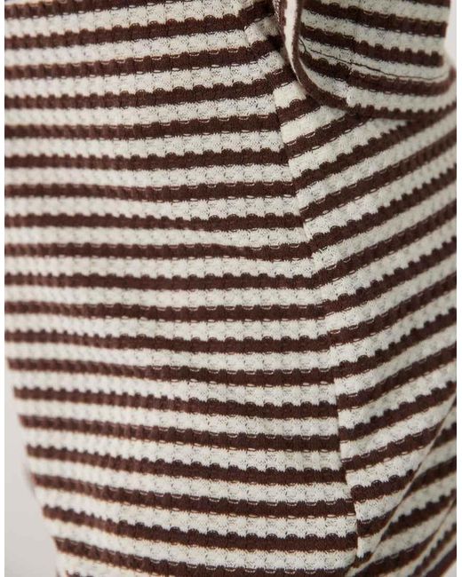 Brave Soul Brown Co-Ord Tie Front Crochet Shorts