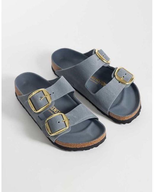 Birkenstock Blue Arizona Big Buckle Oiled Leather Sandals