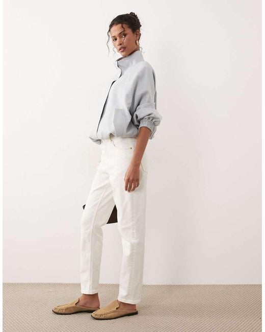 ASOS White Slim Fit Mom Jeans