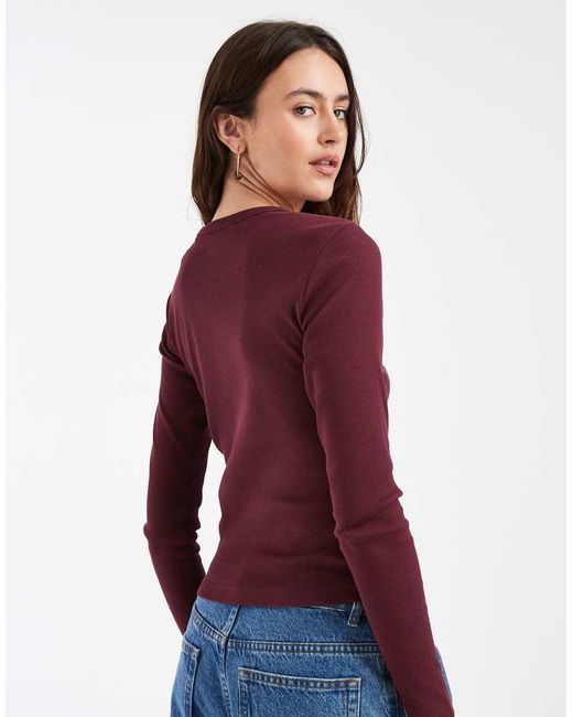 Vero Moda Purple Fine Rib Long Sleeved Top