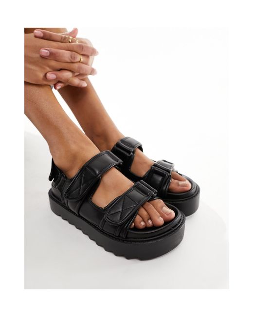 ASOS Black Forecast Sporty Dad Sandals