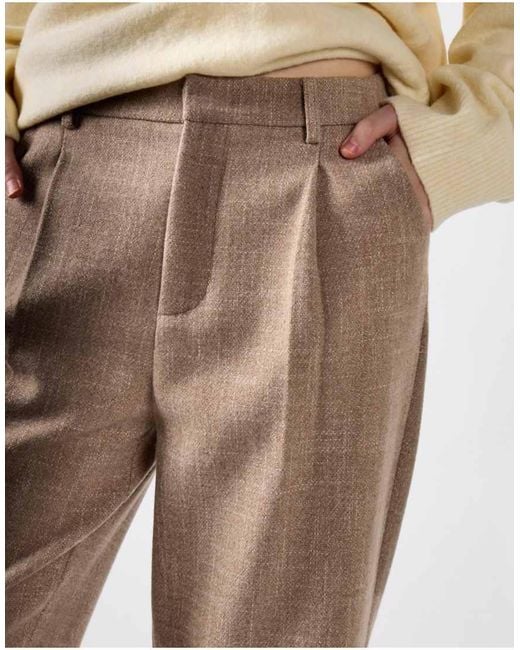 NARRATED Natural High Waist Tapered Trousers
