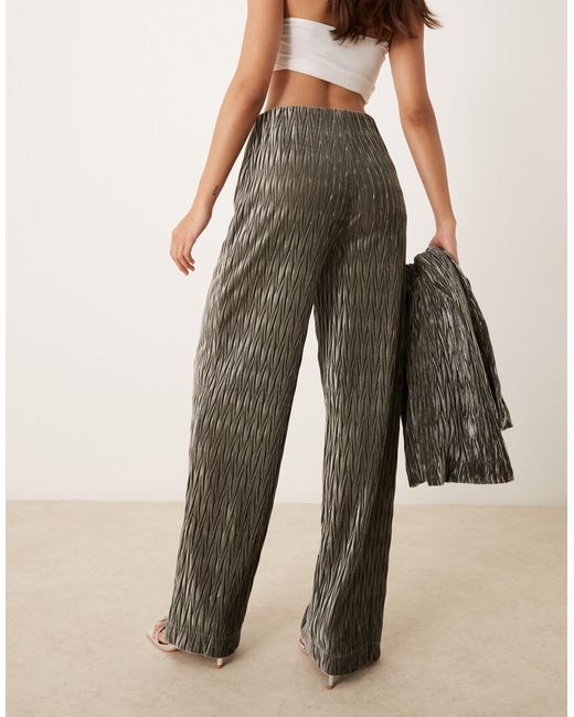 Y.A.S Natural High Waisted Textured Velvet Trousers Co-Ord