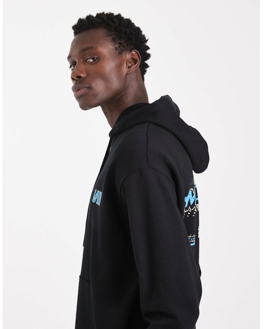 Sweat à capuche décontracté avec imprimé course effet craquelé ASOS pour homme en coloris Black