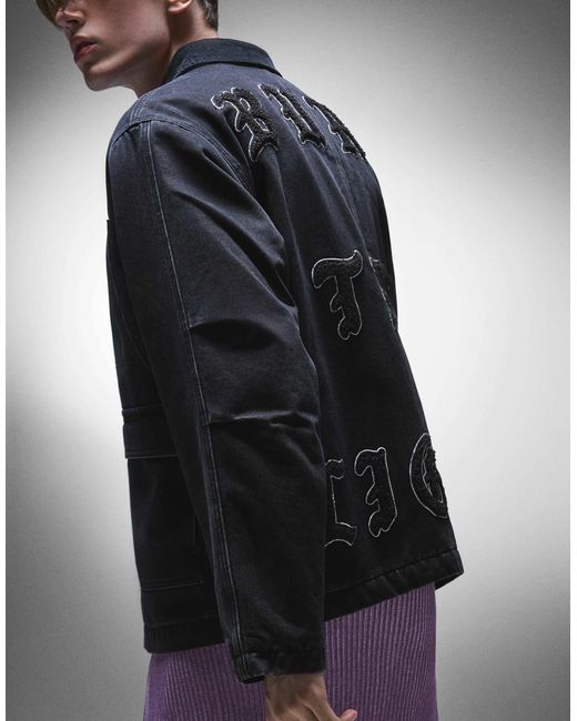 Veste en jean avec poches Bershka pour homme en coloris Blue