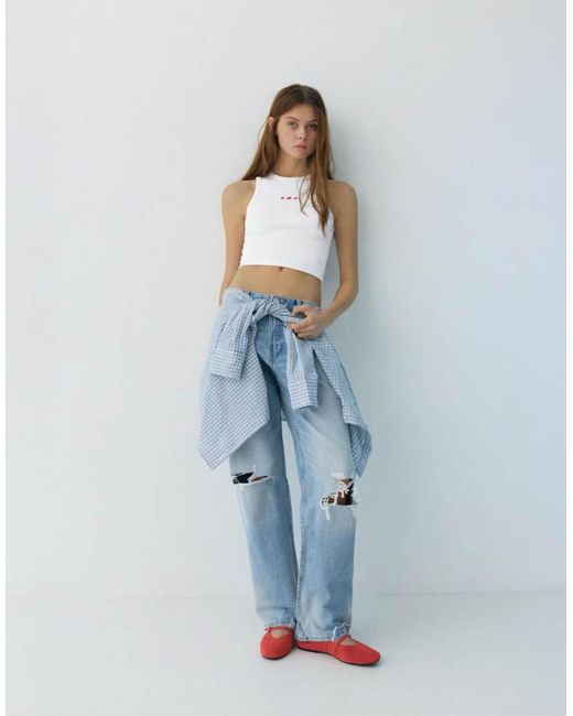 Pull&Bear White Star Tank Top