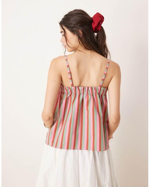 ASOS Pink Linen Blend Trapeze Cami Top