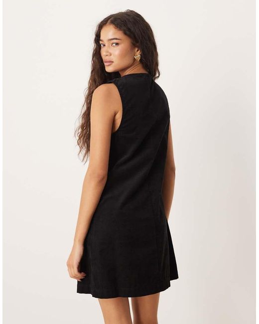 Nobody's Child Natural Nila Tie Detail Corduroy Pinafore Mini Dress