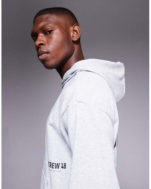 PUMA Gray Graphic French Terry Hoodie for men