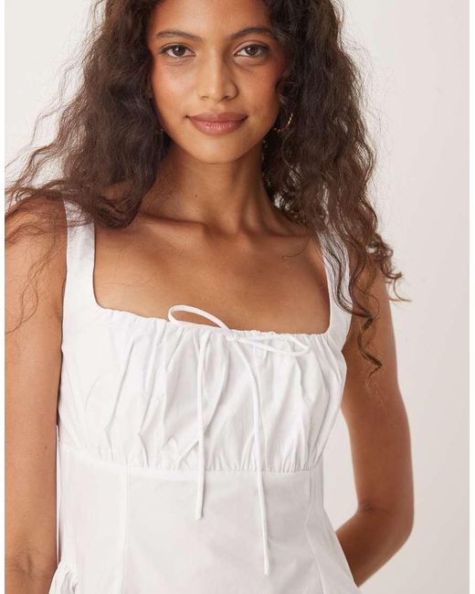 Collective The Label Natural Square Neck Sleeveless Mini Dress