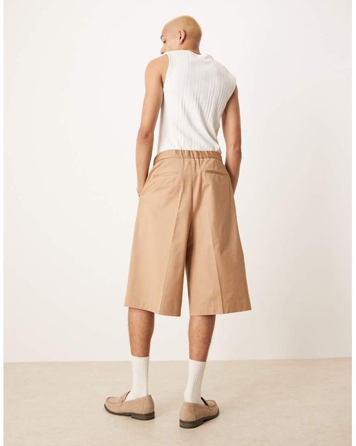 Pantaloncini Eleganti Stile Bermuda Oversize Color Pietra di ASOS in Natural da Uomo