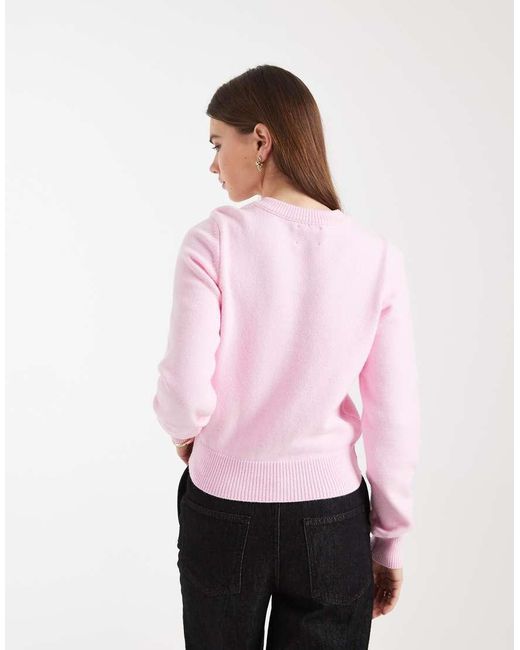 ASOS Pink Knitted Shrunken Cardigan