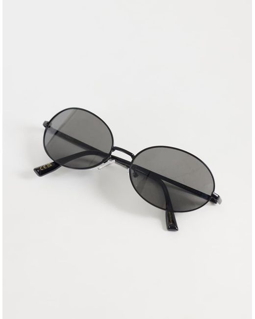 Mango Black Oval Metal Frame Sunglasses