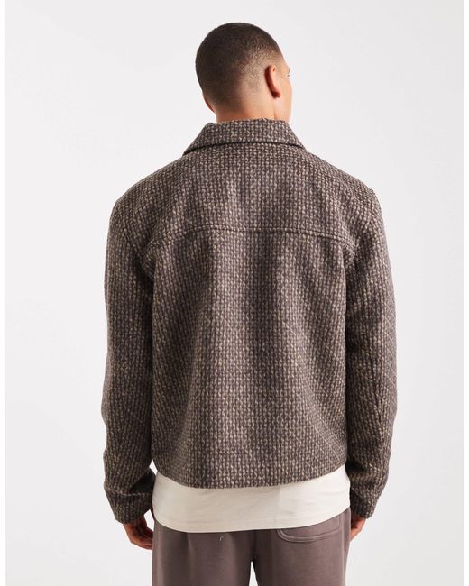 ASOS Brown Harrington Jacket for men