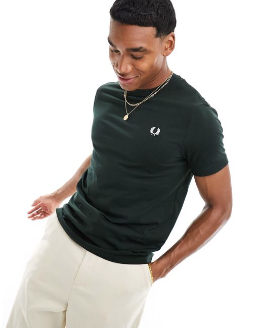 Fred Perry Green Crew Neck T-shirt for men
