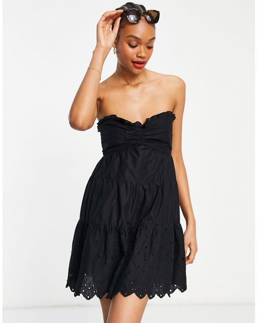black bandeau beach dress