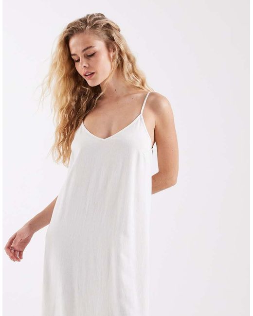 Vero Moda White Linen Touch Cami Maxi Dress