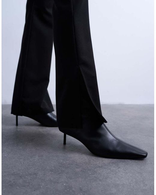 TOPSHOP White High Rise Split Flare Pants