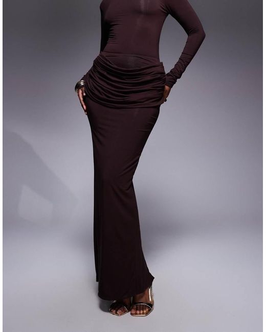 Wanderdoll Blue Ashtin Second Skin Drape Detail Maxi Skirt Co-Ord