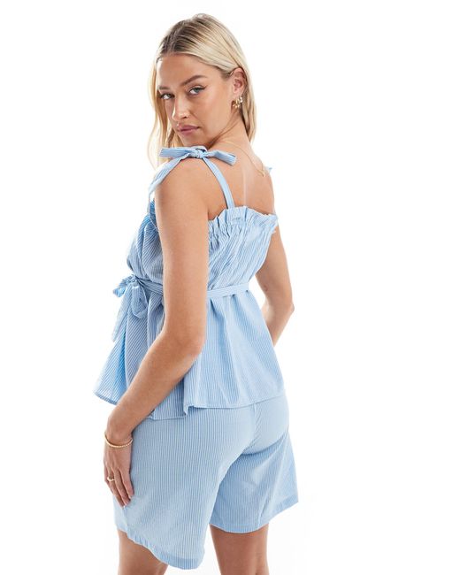 Mama.licious Blue Mamalicious Maternity Cami Top Co-ord With Tie Shoulder