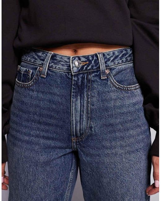 River Island Blue Relaxed Straight Leg Jeans
