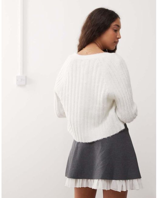 Miss Selfridge Gray Tailored Ruffle Hem Mini Skirt