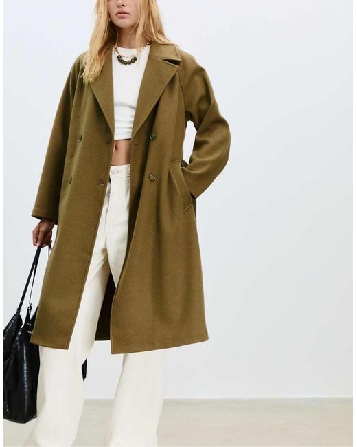 Stradivarius Zachte Trenchcoat in het Green