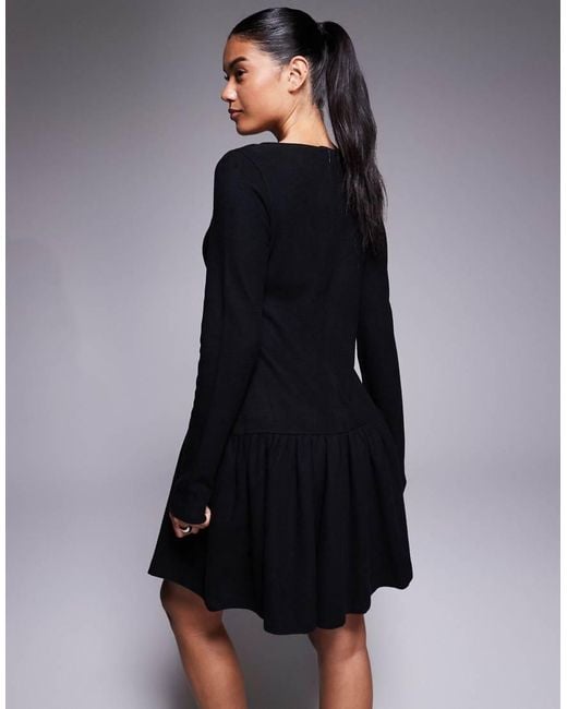 ASOS Blue Super Soft Corset Dropped Waist Detail Mini Dress