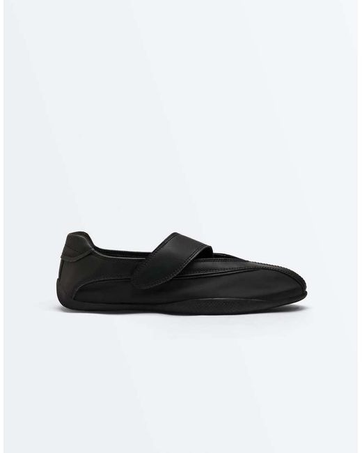 Oysho Black Sporty Ballet Flats