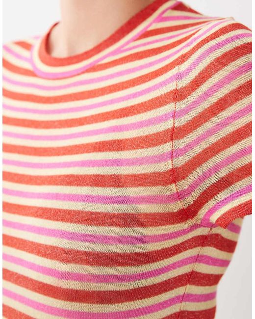 ASOS Red Knitted Sheer T-Shirt