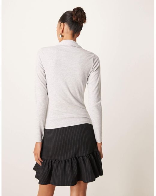 Abercrombie & Fitch White – langärmliges oberteil