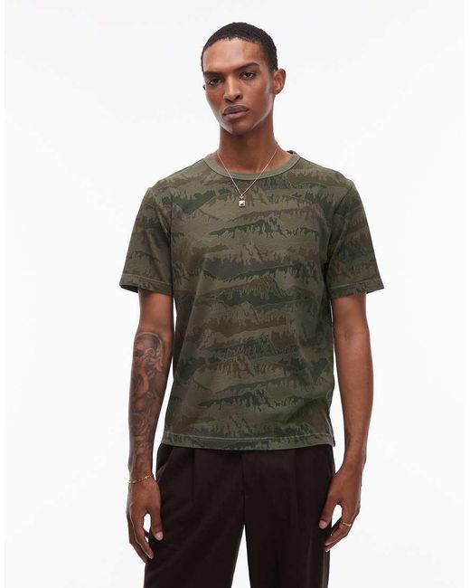 Camiseta Caqui Con Estampado De Camuflaje De Paul Smith de hombre de color Green