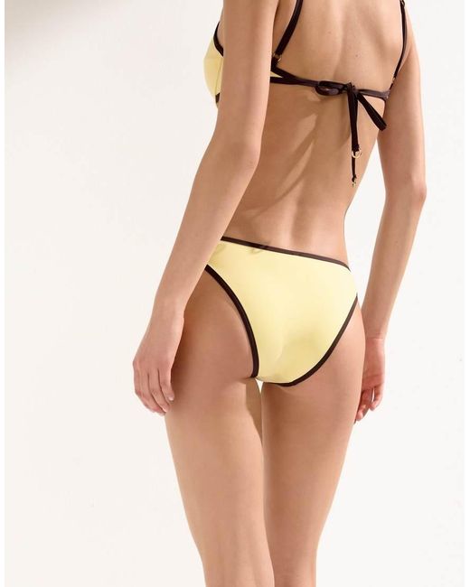 Calzedonia Natural Bikini Bottoms Bicolor Piping